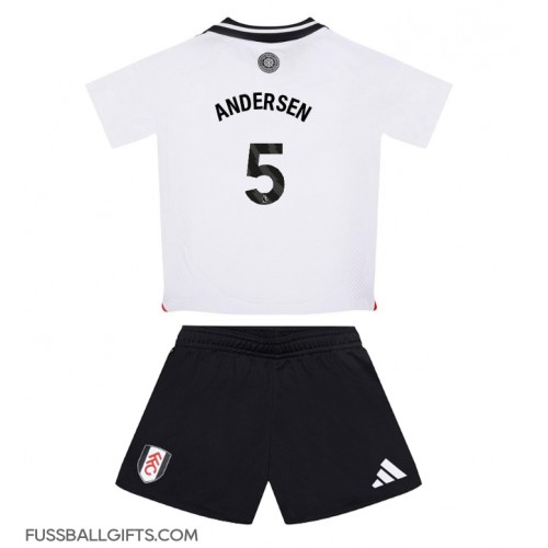 Fulham Joachim Andersen #5 Fußballbekleidung Heimtrikot Kinder 2024-25 Kurzarm (+ kurze hosen)